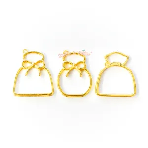 Fortune Sack Open Bezel Charm (3 pieces)