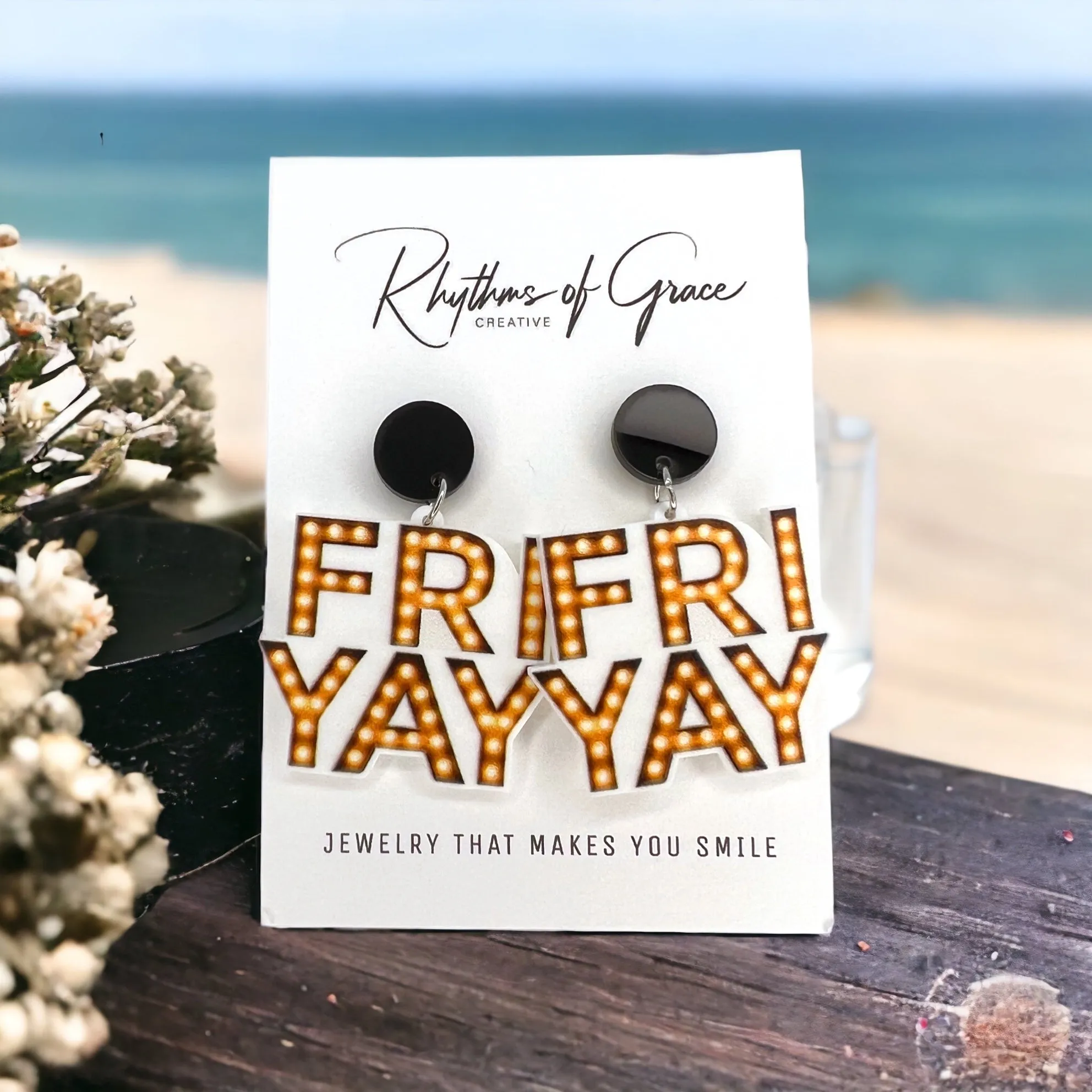 Friyay Earrings - Friday Earrings, Friday Accessories, Sassy Earrings, Fun Earrings, Sweet and Sassy