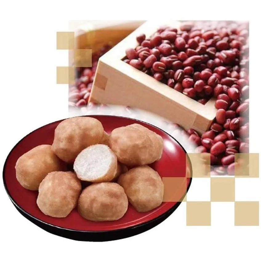 Funwari Meijin Anko Mochi Puffs Azuki Red Bean Flavor 60g (Pack of 6)