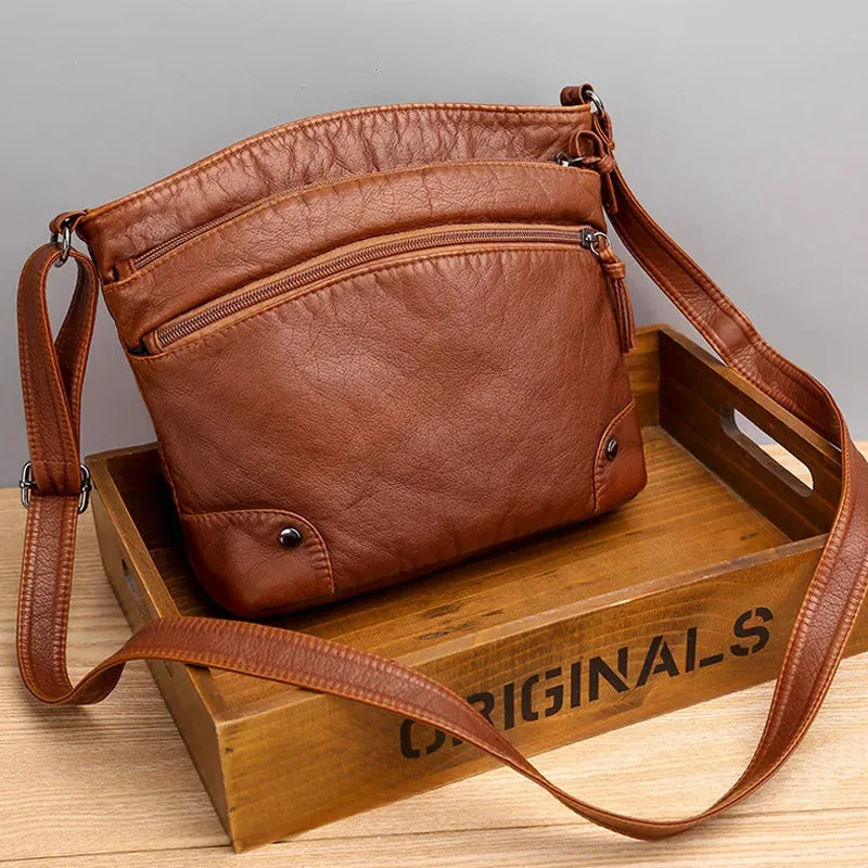 Grace’s Retro Charm | Soft Leather Anti-Theft Messenger Bag