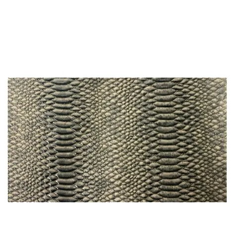 Gray Culebra Patent 3D Embossed Snake Skin Vinyl Fabric