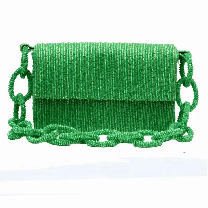 Green Beaded Bag