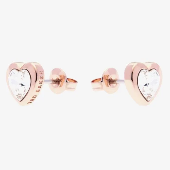 Han Crystal Heart Earring Rose Gold