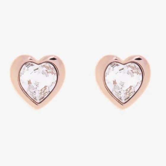 Han Crystal Heart Earring Rose Gold