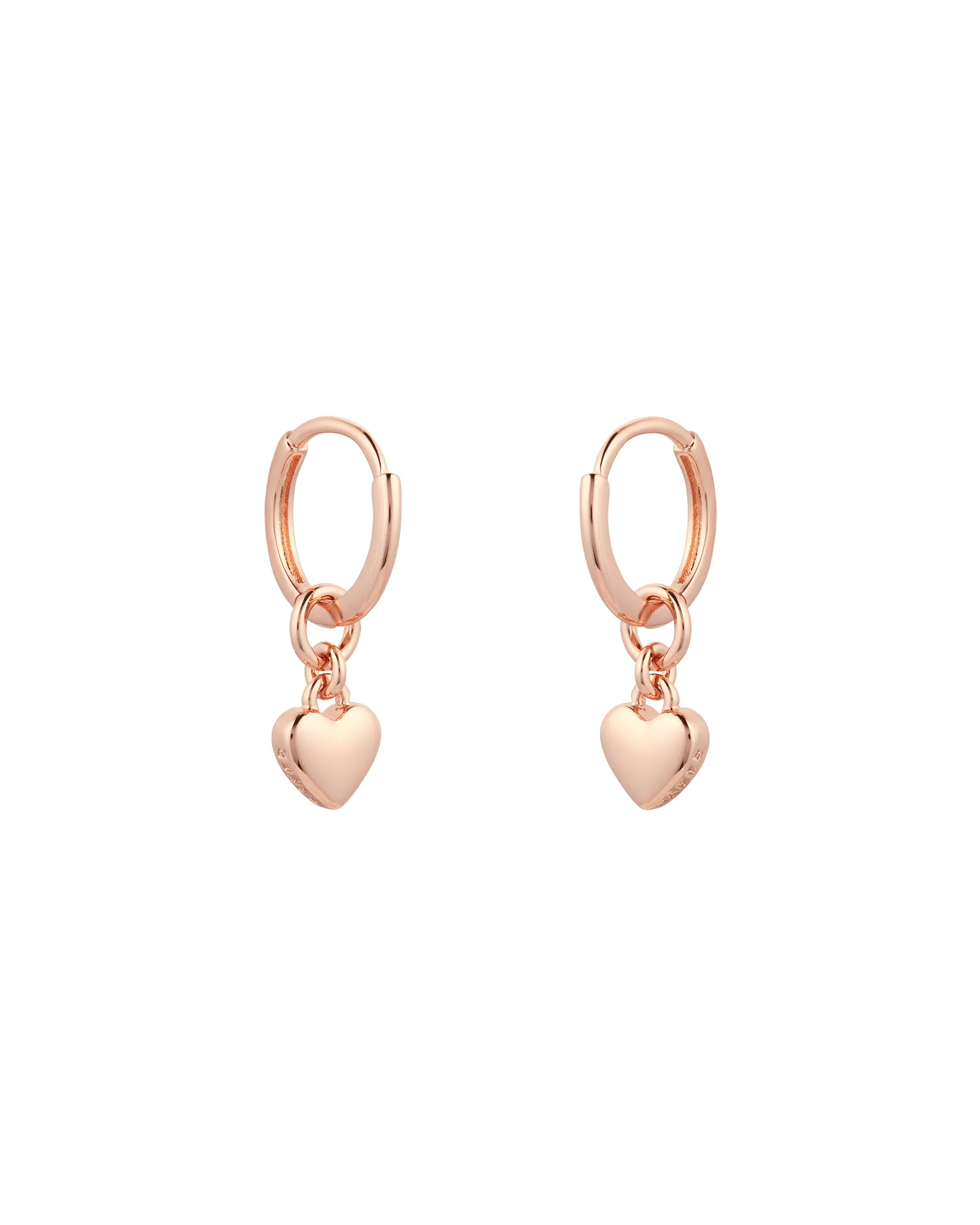 Harrye Tiny Heart Huggie Earring Rose Gold