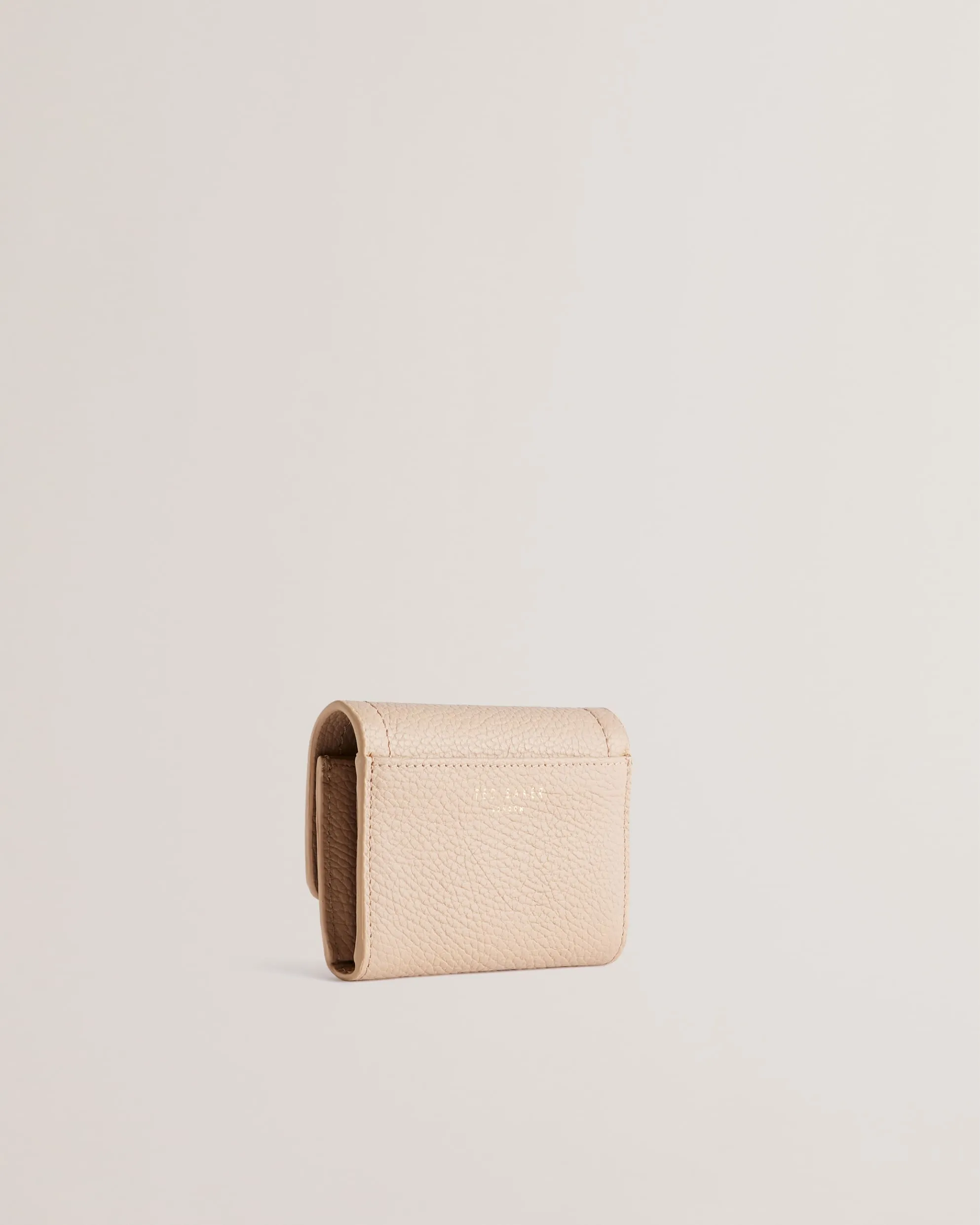 Imperia Lock Detail Small Leather Purse Taupe