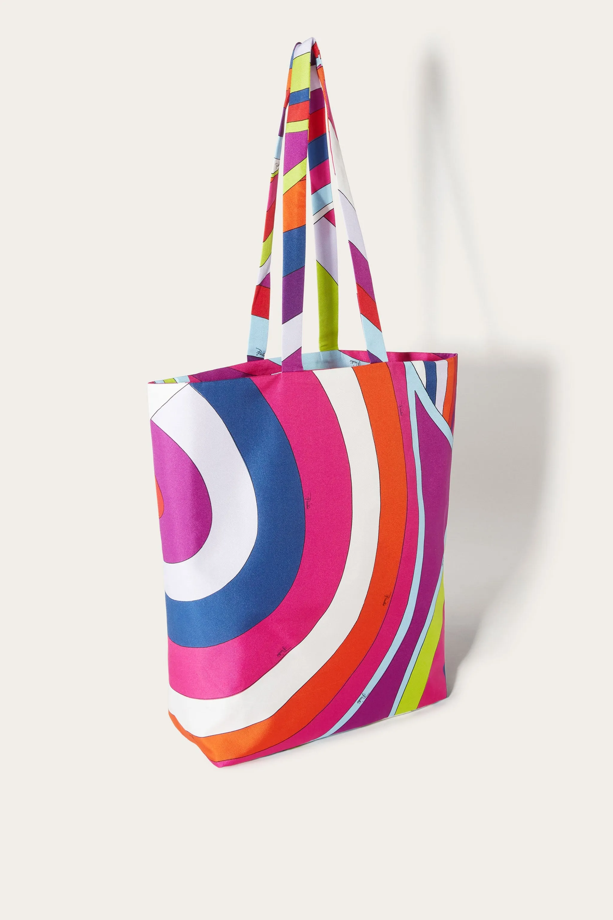 Iride-Print Silk-Twill Shopper Bag