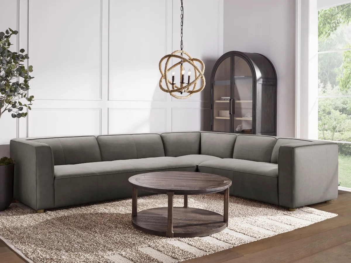 JoJo Fletcher Matteo Nubuck Leather Sectional