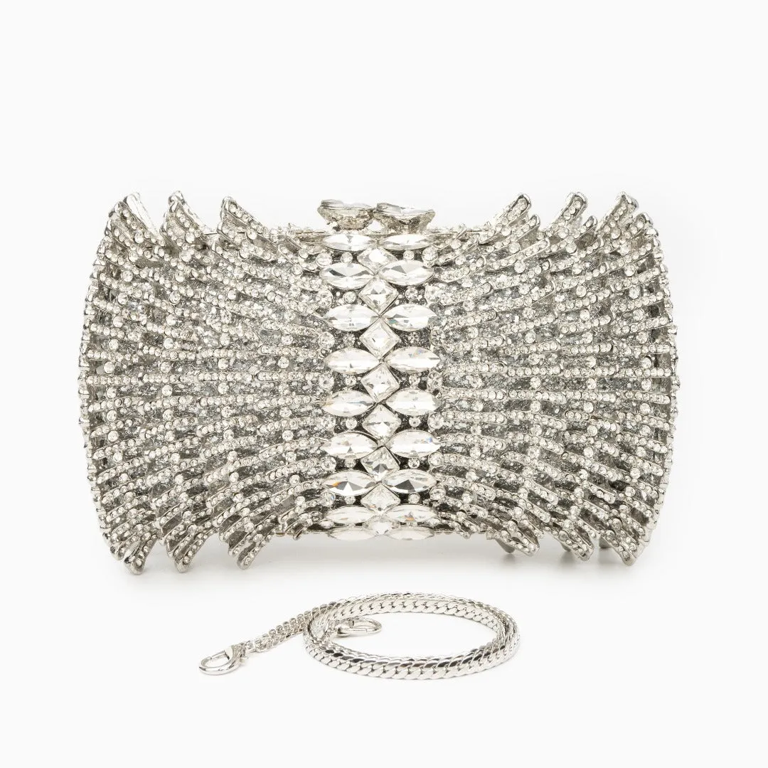 Julia Diamonds Clutch Bag - Silver