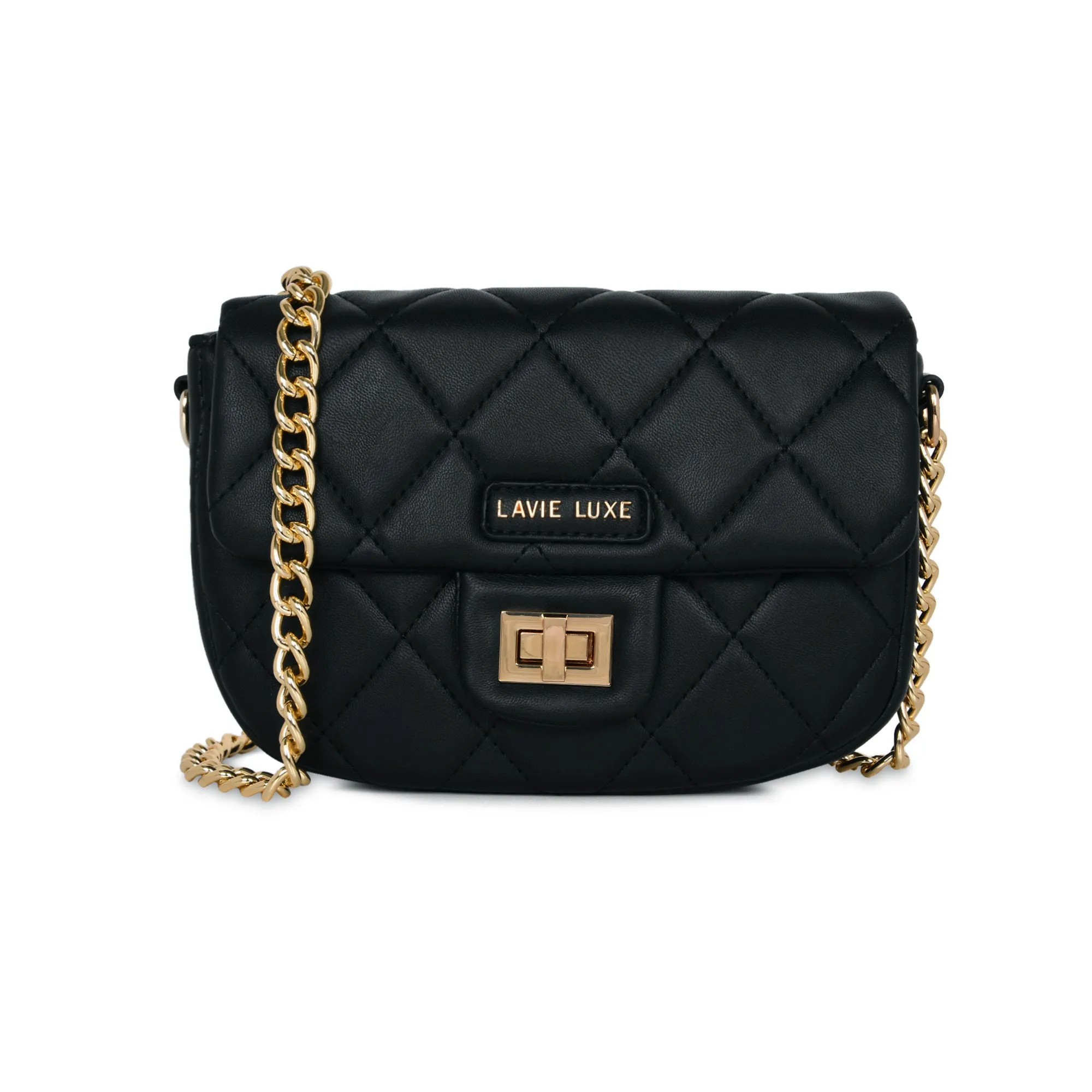 Lavie Luxe Black Small Women's Chan Flap Sling Bag