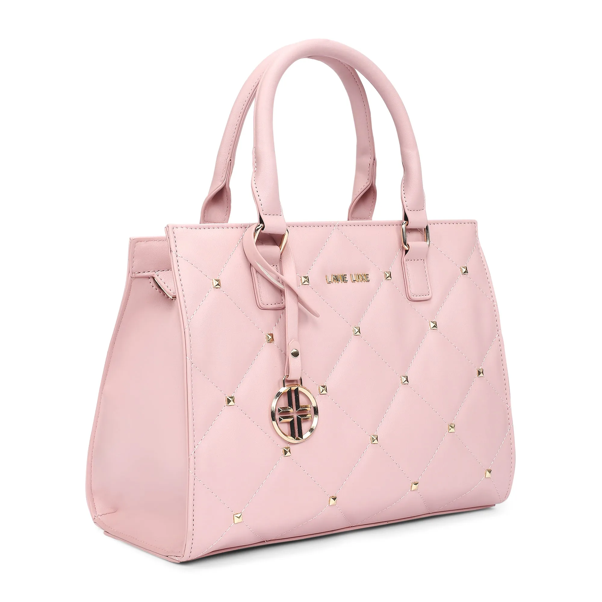 Lavie Luxe Stud Shelly Pink Medium Women's Satchel