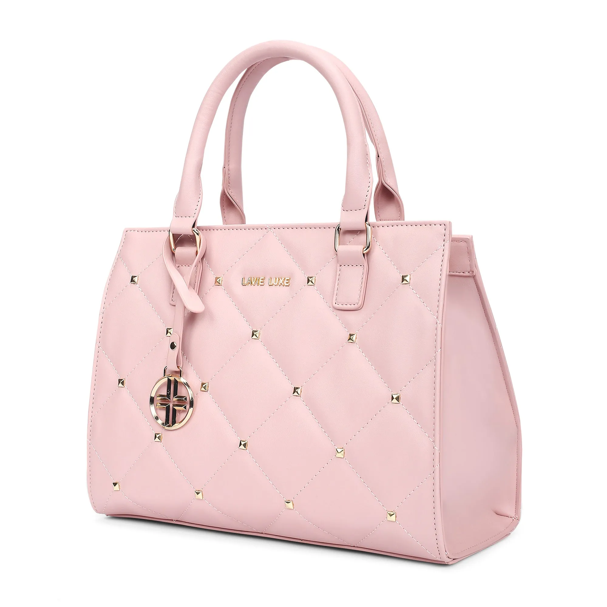 Lavie Luxe Stud Shelly Pink Medium Women's Satchel