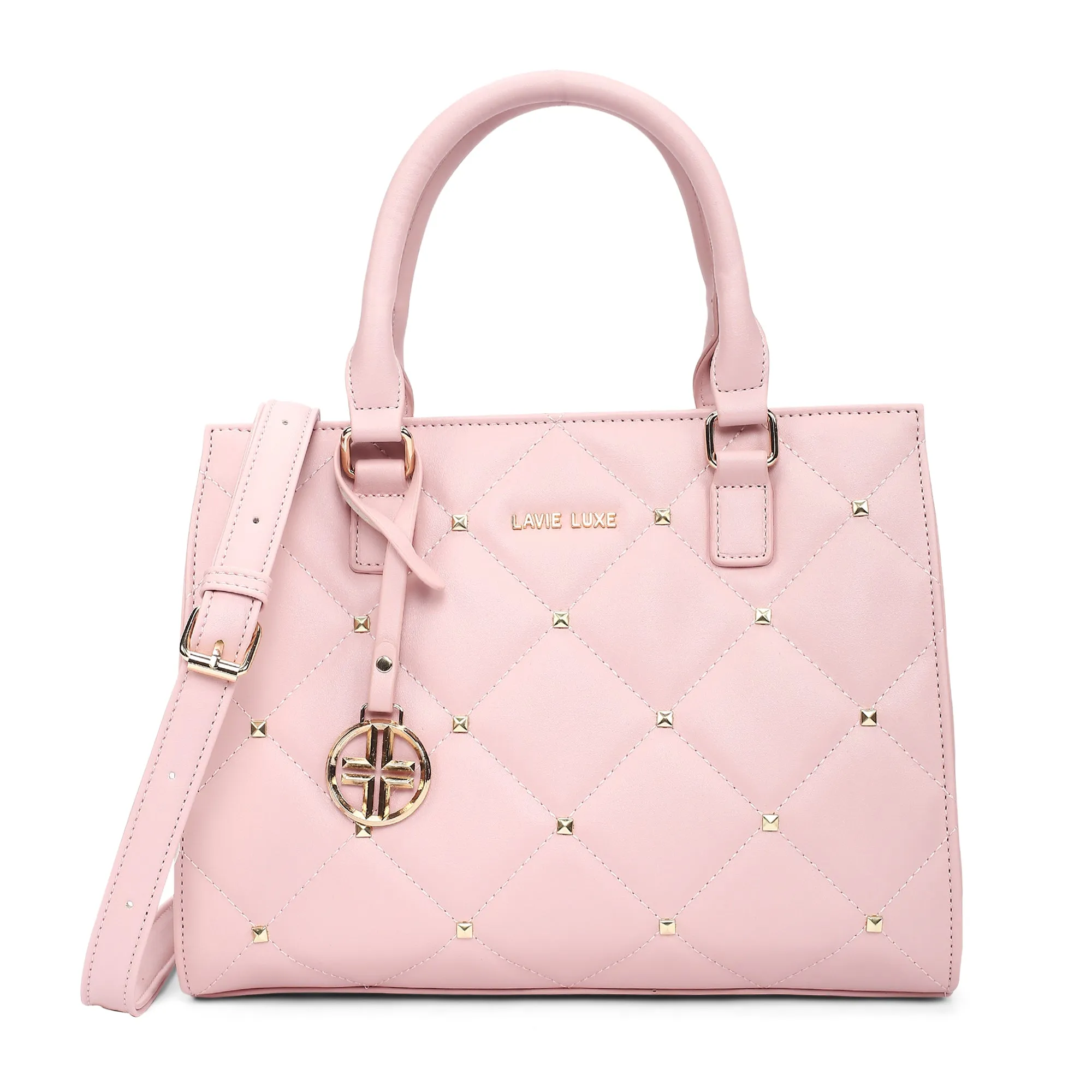 Lavie Luxe Stud Shelly Pink Medium Women's Satchel