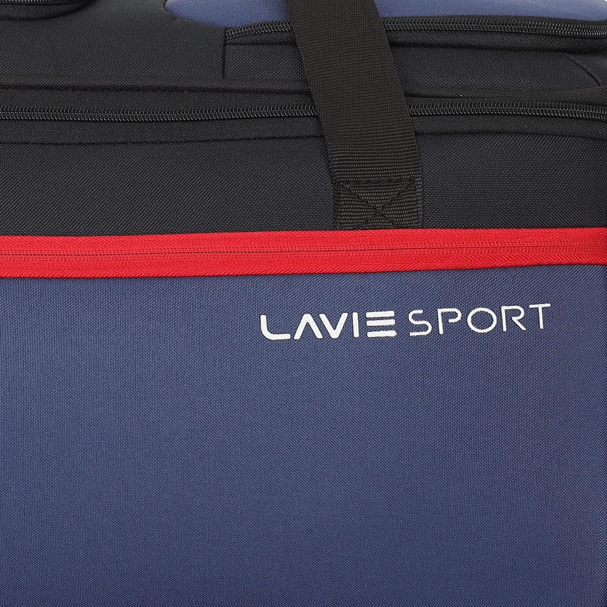 Lavie Sport Medium size 53 cms Extreme Wheel Duffle Push Button Trolley Bag| Trolley Bag Navy