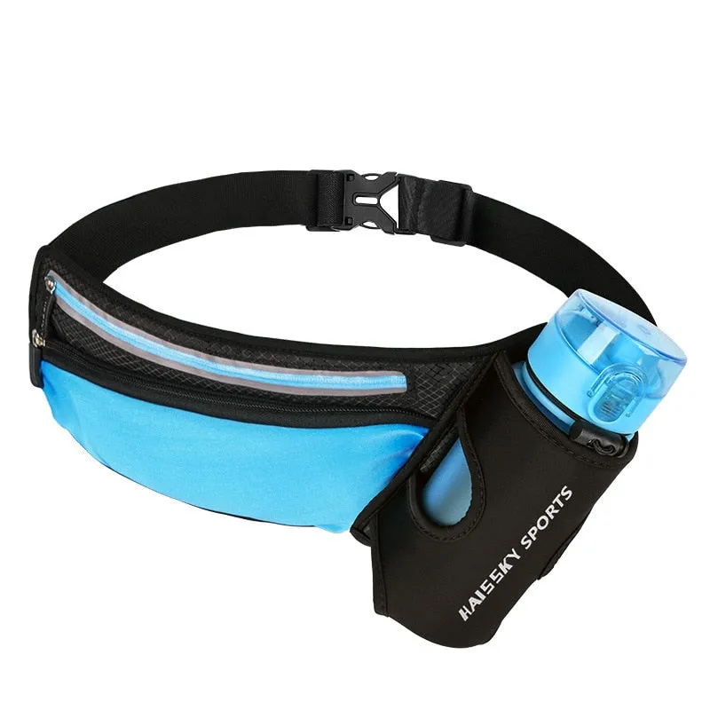 Marathon Racing Hydration Belt Bag Running Waist Pack Sports Bag Climbing Hiking Gym Fitness Waist Pouch with Water Bottle