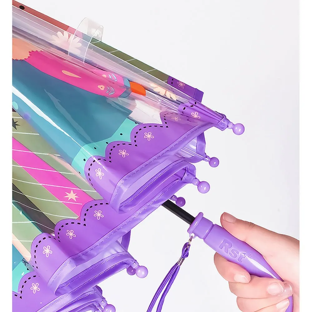 Ms.Foxy Transparent Style Purple Umbrella for Kids