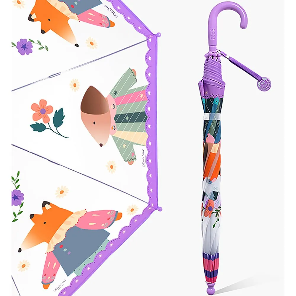 Ms.Foxy Transparent Style Purple Umbrella for Kids