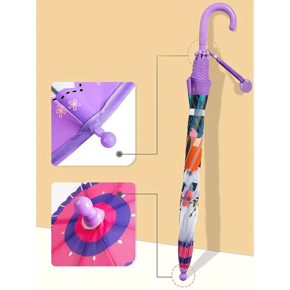 Ms.Foxy Transparent Style Purple Umbrella for Kids