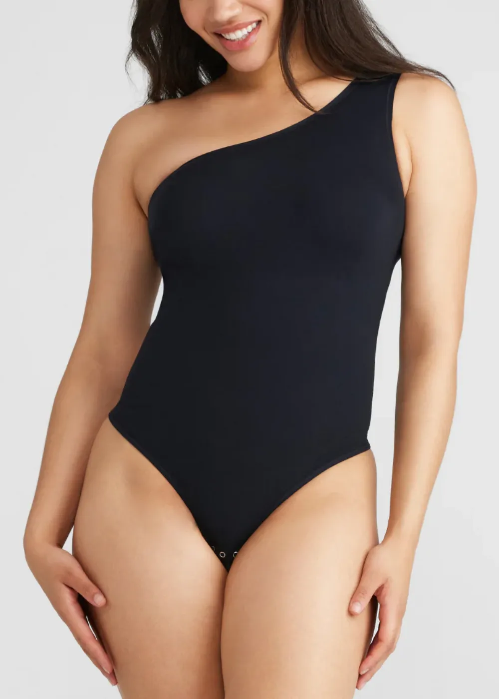 One Shoulder Shaping Thong Bodysuit - Outlast® Seamless