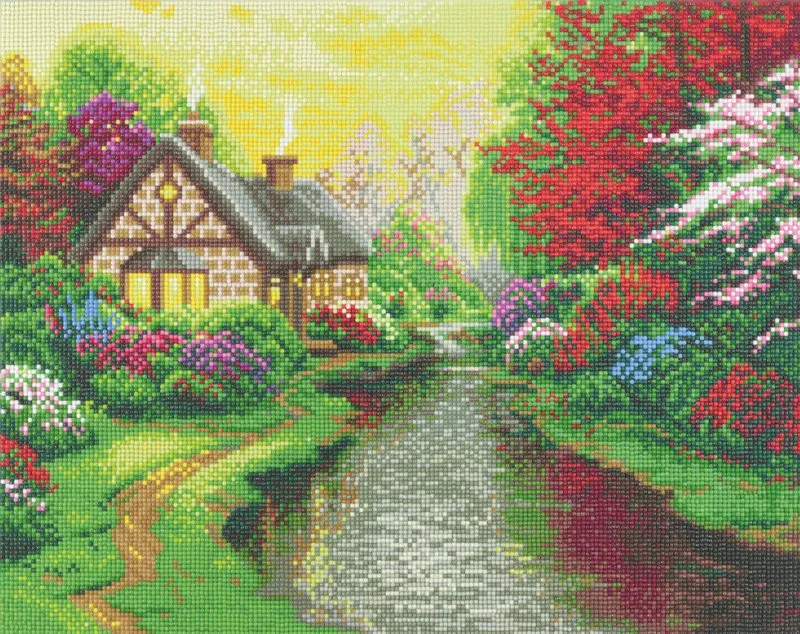 "A Quiet Evening" by Thomas Kinkade Crystal Art Kit 40x50cm