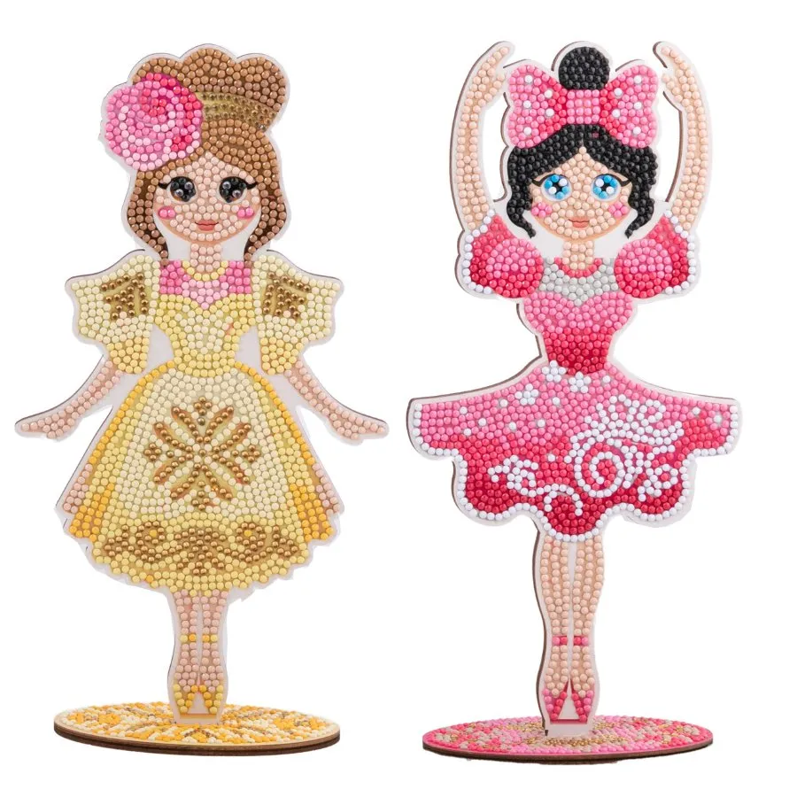 "Ballerinas" Crystal Art Wooden Kit Set of 4