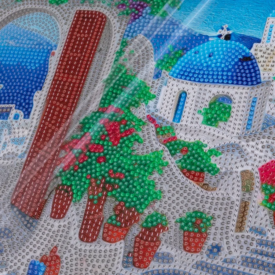 "Blue House View" Crystal Art Kit 30x30cm