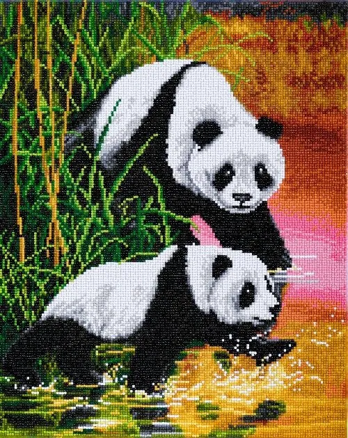 "Panda Playtime" Crystal Art Kit 40x50cm