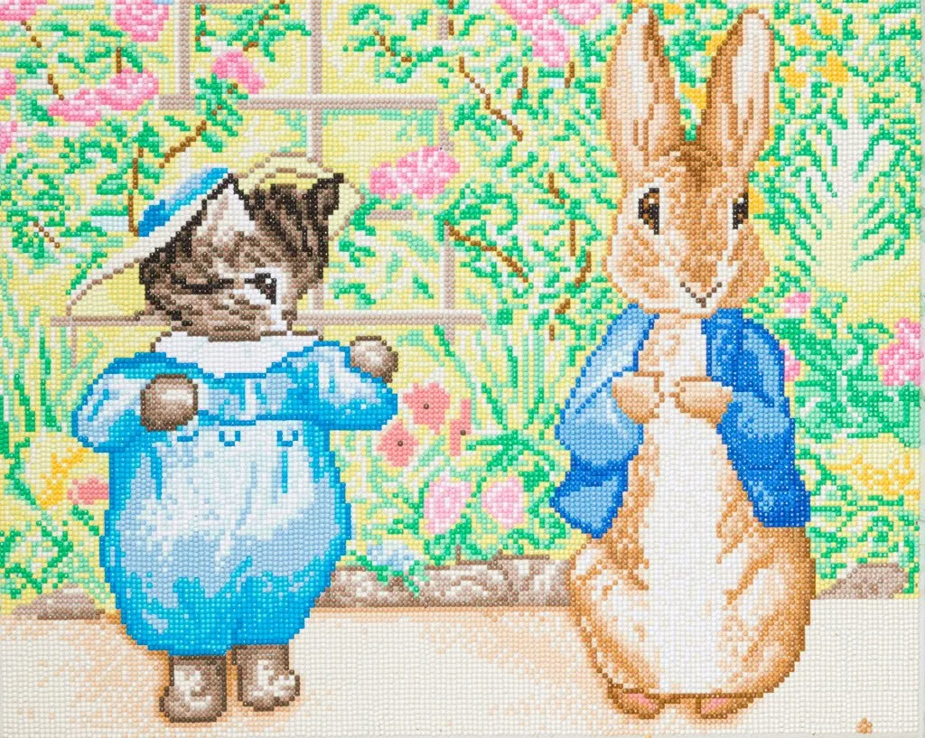 "Peter Rabbit and Tom Kitten" Crystal Art Canvas 40x50cm