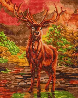 "River Stag" Crystal Art Kit 40x50cm