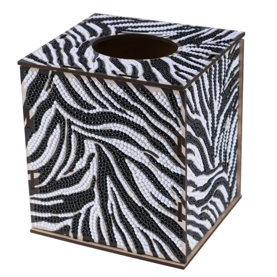 "Zebra" Crystal Art Tissue Box