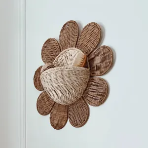 Rattan Daisy Wall Basket