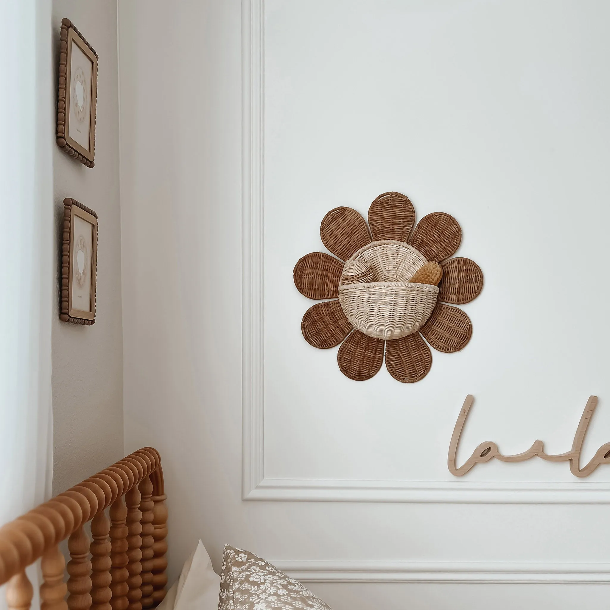 Rattan Daisy Wall Basket