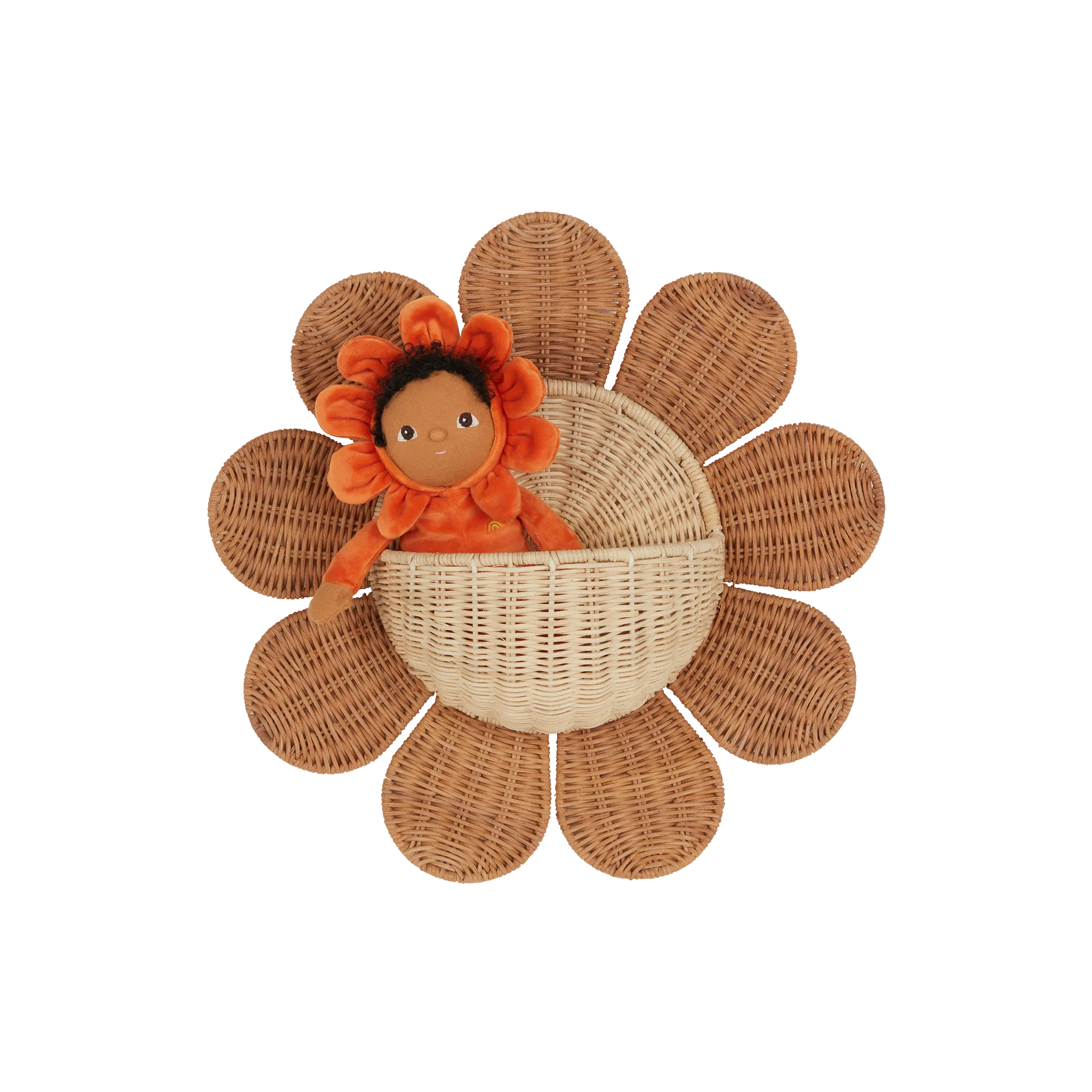 Rattan Daisy Wall Basket