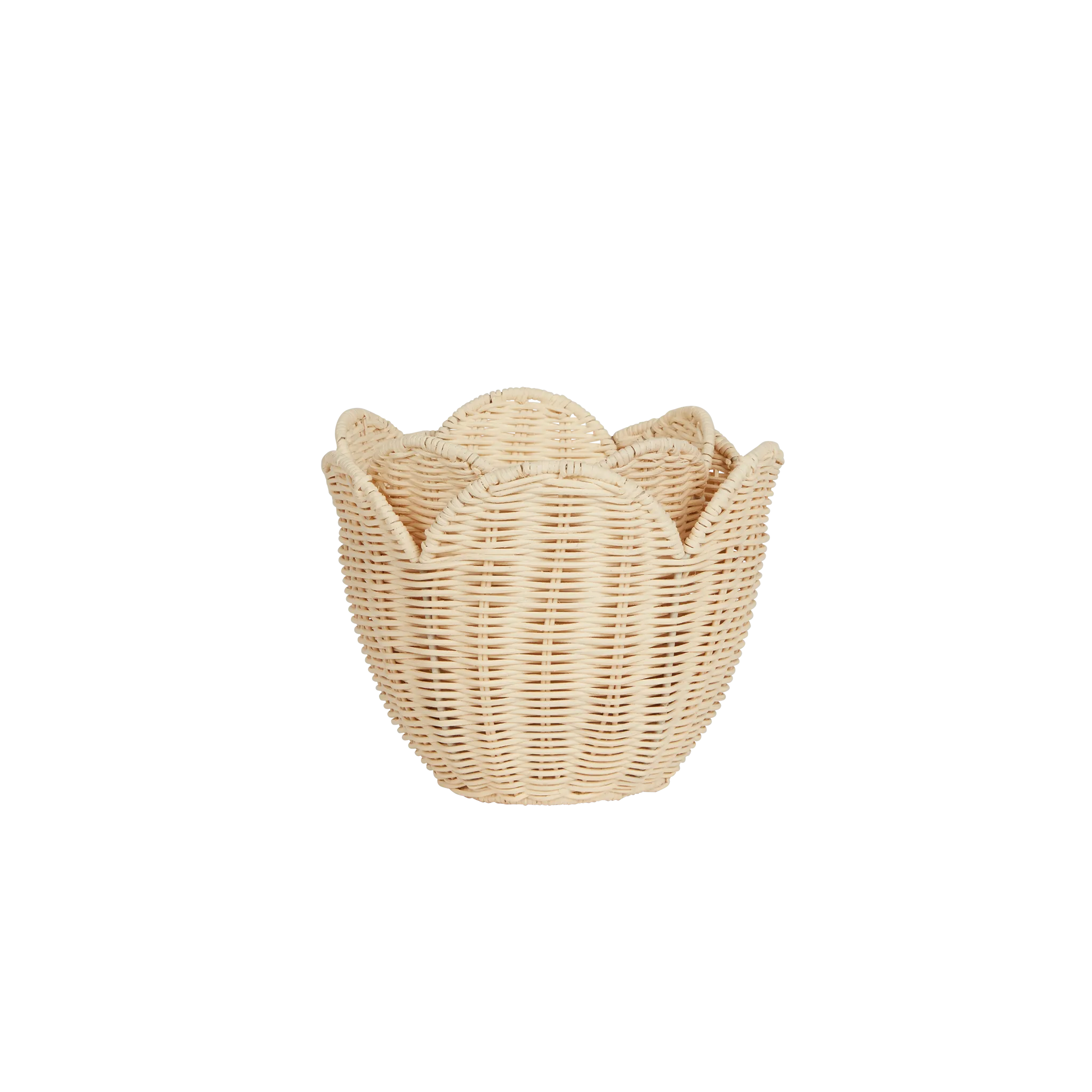 Rattan Lily Basket Set - Buttercream