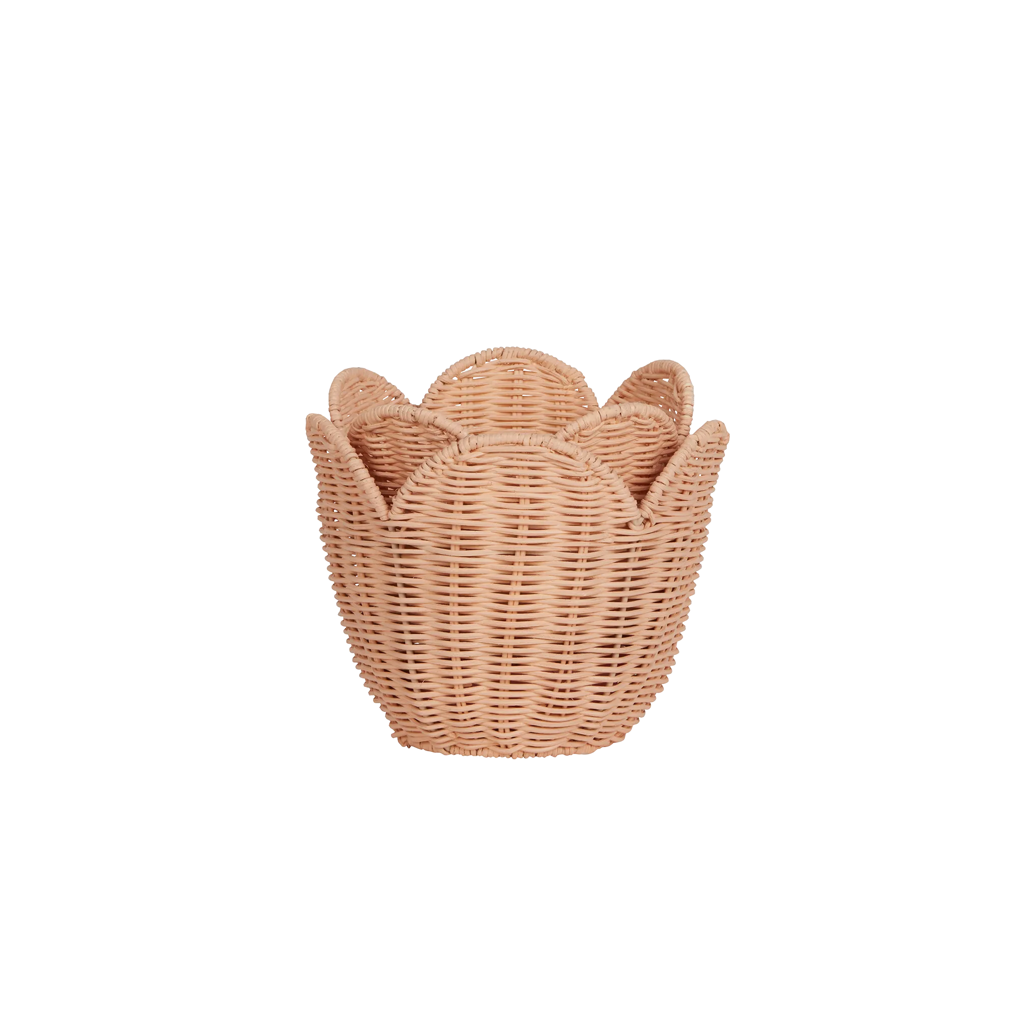 Rattan Lily Basket Set - Seashell Pink