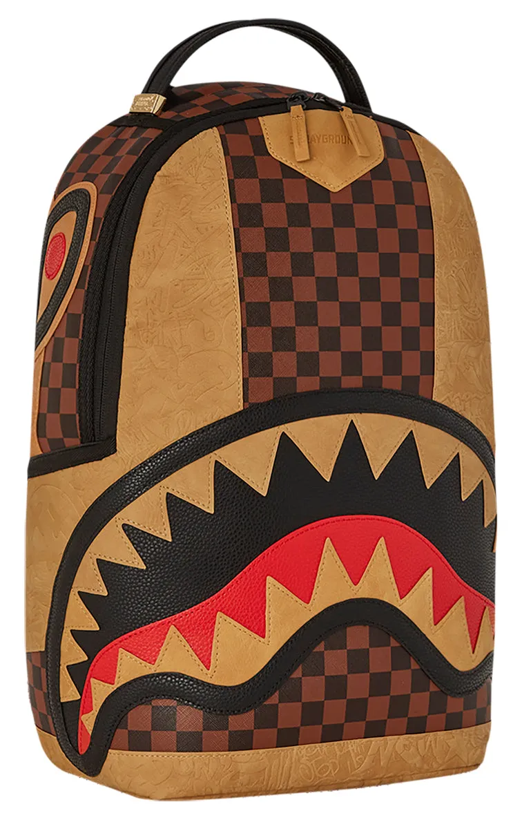 Sprayground Henny Raceway Gaff In Brown Check Backpack