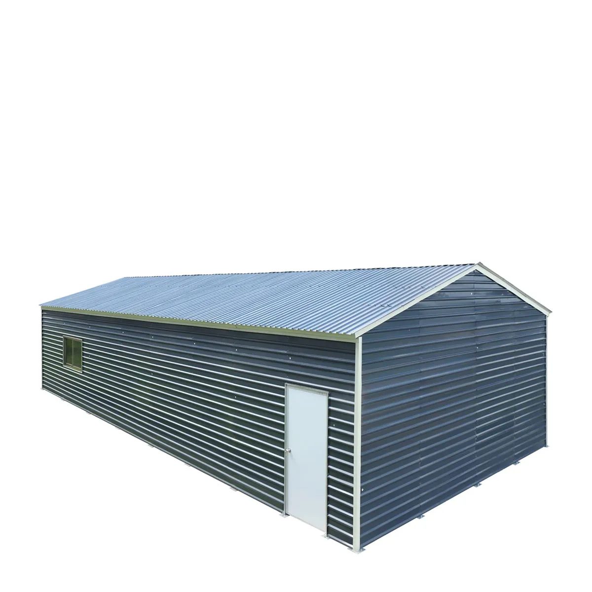 TMG Industrial 26’ x 40’ Metal Garage Shed with 9’ High Double Front Doors, 14’ Peak Height, Side Entry Door, 1040 Sq-Ft Floor Space, TMG-MS2640