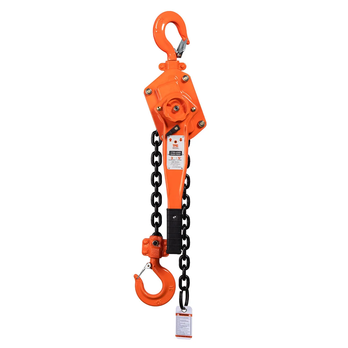 TMG Industrial 3 Ton 5' Lift Lever Chain Hoist, Twin Pawl Brakes, ASME B30.21, TMG-AHL3