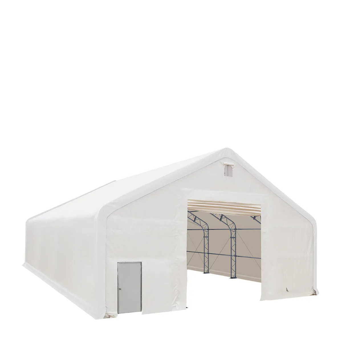 TMG Industrial 40' x 40' Dual Truss Storage Shelter with Heavy Duty 21 oz PVC Cover & Drive Through Doors, TMG-DT4041