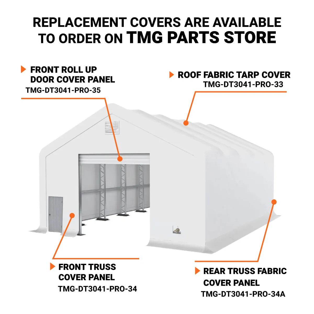 TMG Industrial Pro Series 30' x 40' Dual Truss Storage Shelter with Heavy Duty 17 oz PVC Cover, TMG-DT3041-PRO