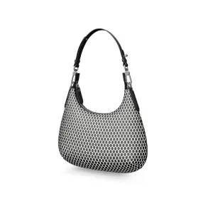 Vampire Art Grunge Victorian Retro Black & White Dots Mini Curve Bag