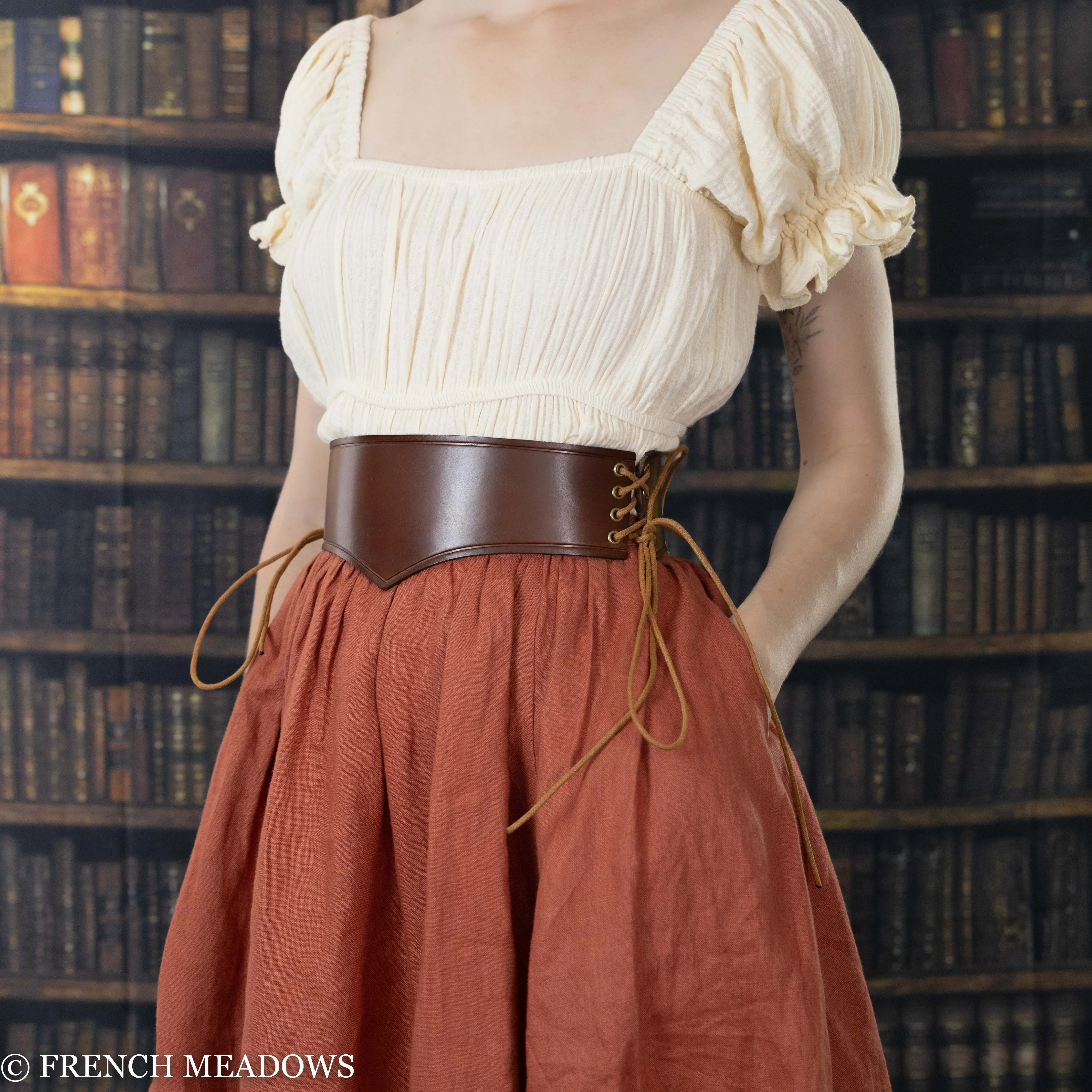 Wide Leather Waist Belt