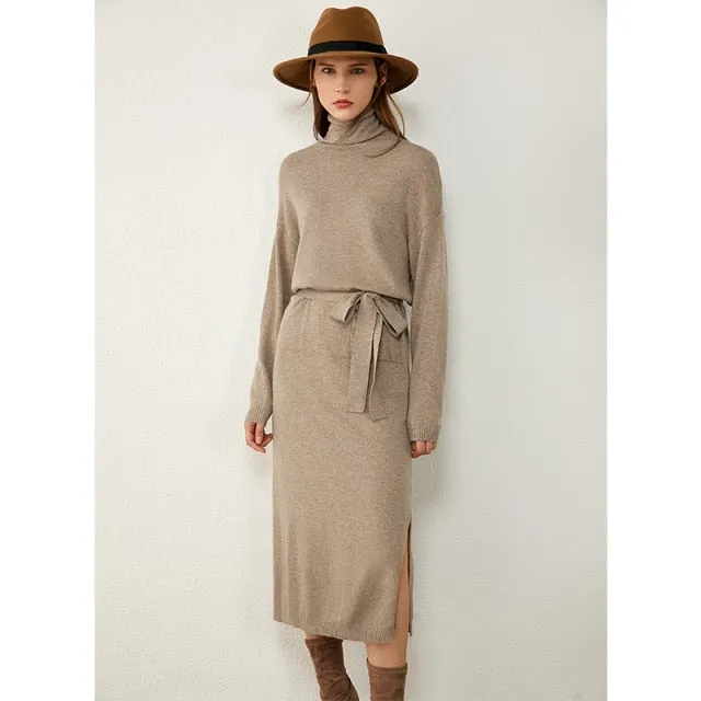 Women Minimalism Autumn Fashion Sweater Dress