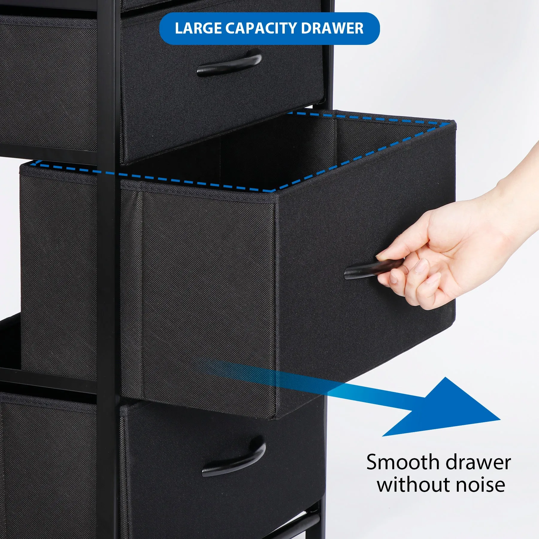 ZENY™ Fabric Dresser with 5 Drawers, Vertical Dresser Storage Tower, Storage Cabinet Organizer